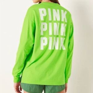 PINK Victoria Secret Long Sleeve Campus Tee- size XS